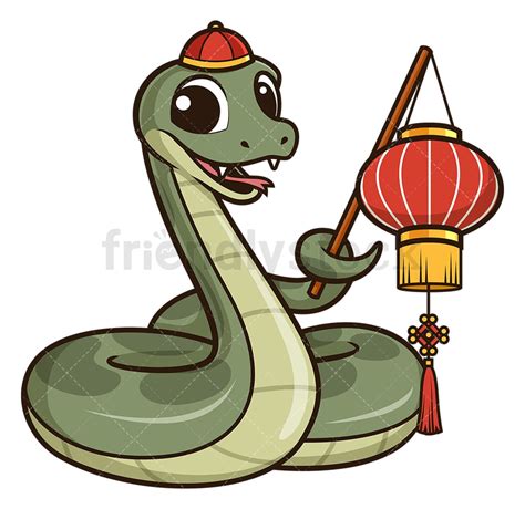 Chinese New Year Snake Presenting Cartoon Clipart Vector Friendlystock