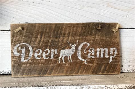 Deer Camp Sign Hunting Camp Sign Deer Hunter Gift Barn - Etsy