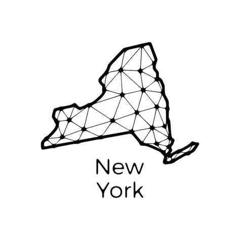 Premium Vector New York State Map Polygonal Illustration Made Of