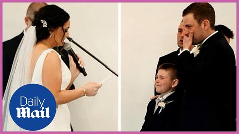 Bride Makes Vows To Her New Stepson At Her Wedding To His Father Youtube