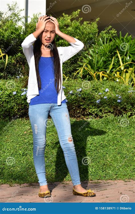 A Filipina Girl Under Stress Stock Image Image Of Emotional Asian