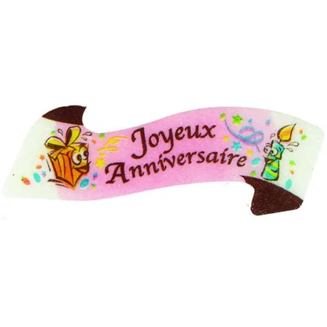 24 Banderoles Azyme Joyeux Anniversaire arôme vanille La B