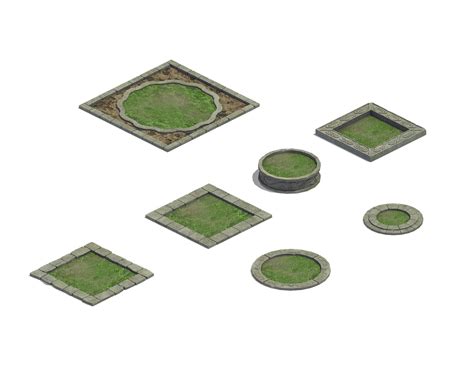 artstation flower terrace flower base  game assets