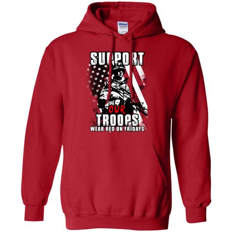 Support Our Troops Wear Red On Fridays Shirt Hoodie Tank