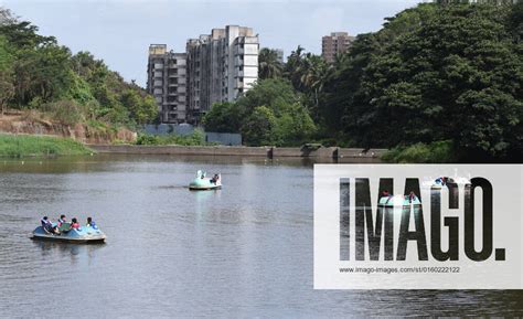 MUMBAI INDIA MAY 29 People Enjoy A Boating Ride Inside Sanjay Gandhi