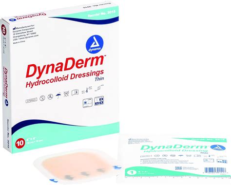 Dynarex Dynaderm Hydrocolloid Dressing Thin4 X 4 Inch10 Count