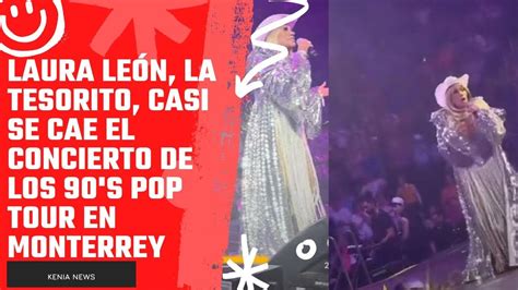 Laura León La Tesorito casi se cae el concierto de los 90 s Pop Tour