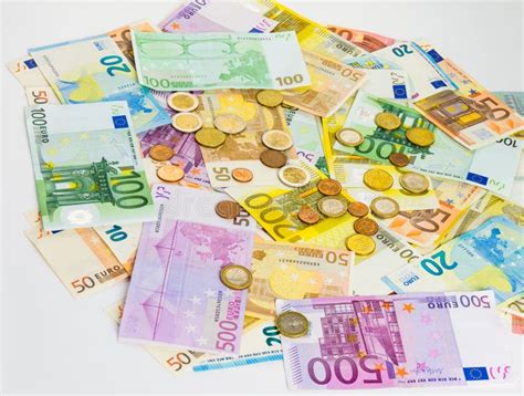 Eurobanknote Des Geldes Lokalisiert Auf Wei Em Hintergrund