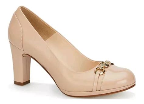 Zapatilla Cerrada Nude Detalle Dorado Tacon cm Envío gratis