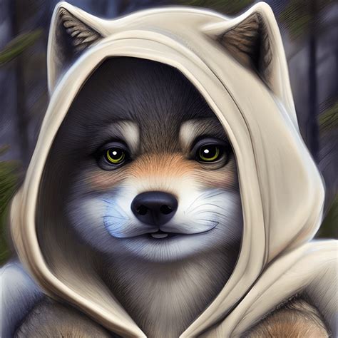 Super Cute Baby Wolf in Hoody · Creative Fabrica