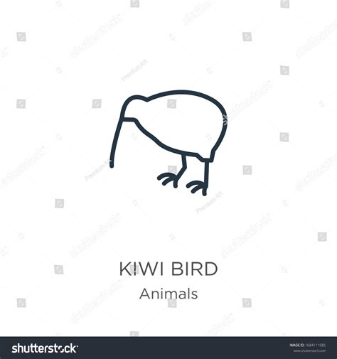 Kiwi Bird Icon Thin Linear Kiwi Stock Vector Royalty Free 1684111585