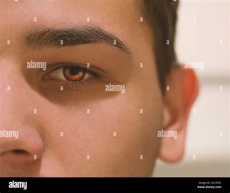 Beautiful Boy With Hazel Eyes Close Up Stock Photo Alamy