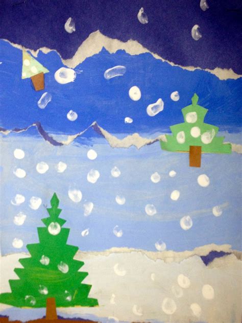 Art- It's Made To Be Seen: 2nd grade Winter Scene