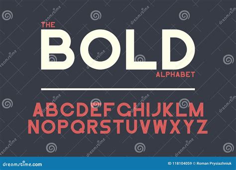 Bold Sans-serif Font Design. Vector Alphabet with Strong Letters. Retro Typeface. Stock Vector ...