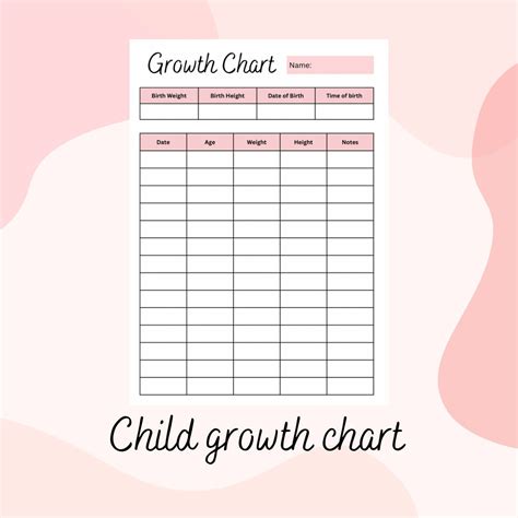 Child Growth Chart - Etsy