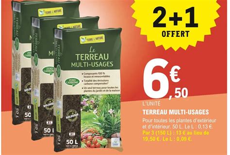 Promo Terreau Multi Usages Chez E Leclerc Brico