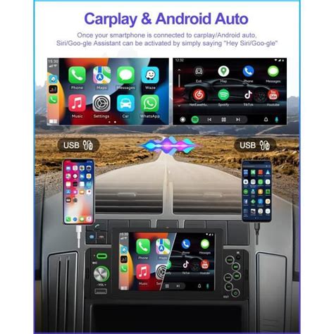 1 Din Carplay Android Auto 5 Pouces Écran Autoradio Avec Bluetooth