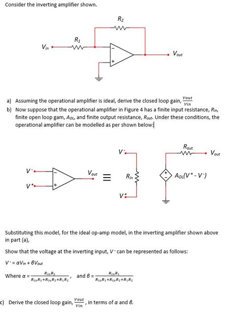 Solved Consider The Inverting Amplifier Shown Out Vout A