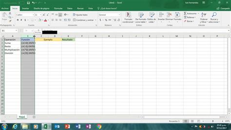 Operaciones Basicas En Excel YouTube