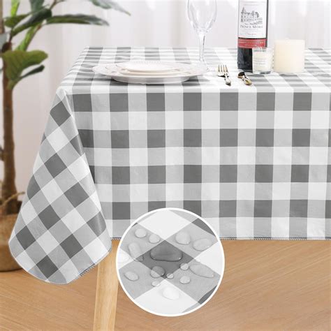 DecorUhome Rectangle Tablecloth Waterproof Vinyl Flannel Backed Table