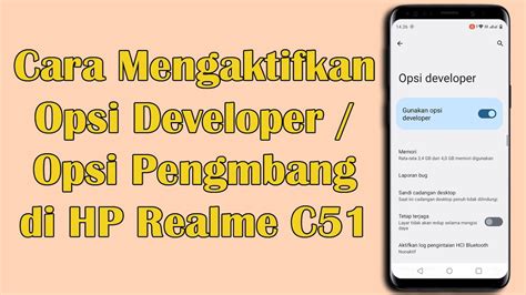 Cara Mengaktifkan Opsi Developer Opsi Pengembang Di Hp Realme C