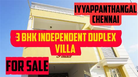 Independent House For Sale In Iyyappanthangal Chennai Duplex House