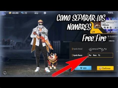 Como separar nuestro Nombre de Free Fire Solución The Nano Py