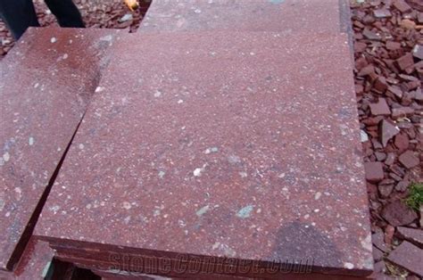 Chinese Flamed Granite Slabs Tiles Dayang Red Prophyry Cobblestone