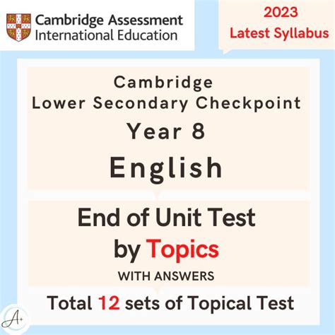 Hardcopy Cambridge Lower Secondary Checkpoint Y English Topical Test