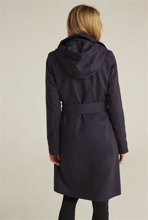 Navy Belted Longline Trench Coat Long Tall Sally