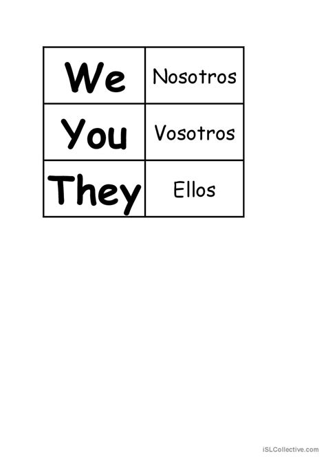 MEMORY GAME PRONOUNS Español ELE hojas de trabajo pdf doc