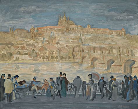 Antonin Prochazka 1882 1945 View Of Prague Castle 79 By 99 Cm