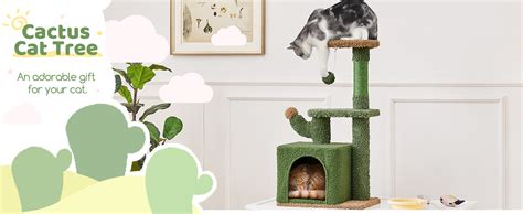 Yaheetech Cactus Cat Tree With Scratching Post Cat Tower For Indoor