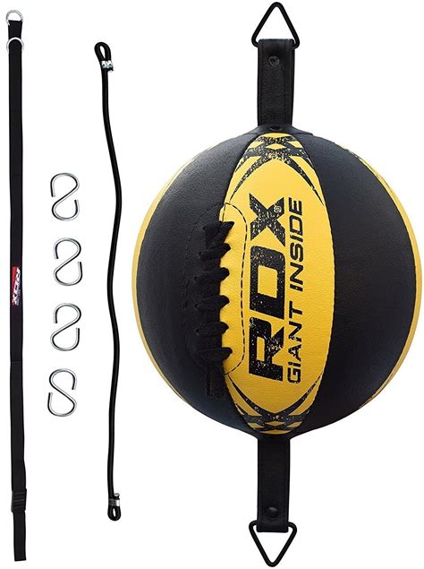 Rdx Leather Boxing Speed Bag Mma Double End Dodge Ball Punching