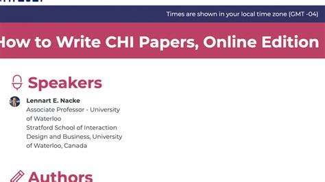 How To Write Chi Papers Online Edition Chi 2021