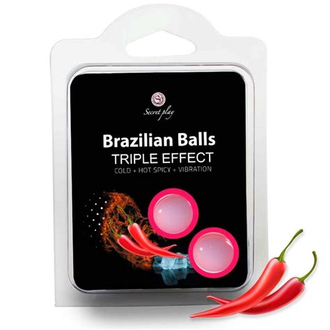 Lubricante En Forma De Bola Brazilian Balls Triple Efecto 3 Unidades