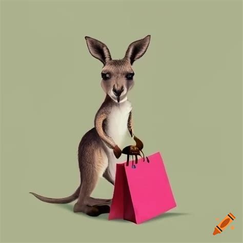 Kangaroo Holding Shopping Bags