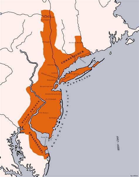 Map of New Netherlands after an alternate Treaty Of Breda : r ...