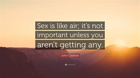 John Callahan Quote “sex Is Like Air Its Not Important Unless You