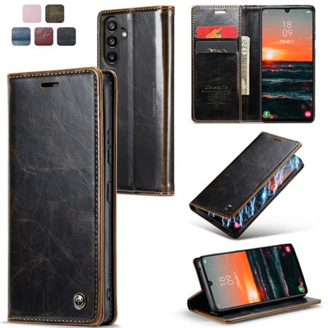 CaseMe Samsung Galaxy A34 5G Soft PU Leather Flip Wallet Case With 2