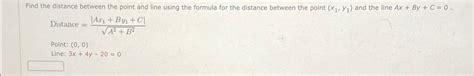 Solved Find the distance between the point and line using | Chegg.com