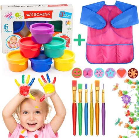 Shuttle Art 33 Pièces Kit de Peinture au Doigt Enfant Lavable 10