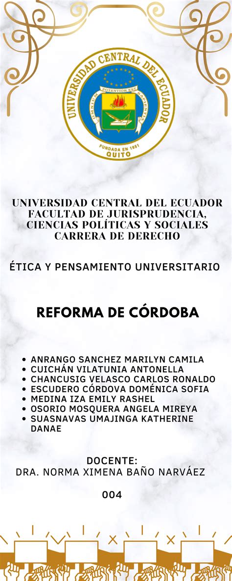 Infografía sobre la Reforma de Córdoba UNIVERSIDAD CENTRAL DEL