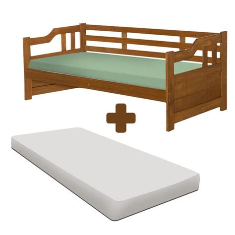 Sofá Cama Madeira Maciça Colchão Solteiro Castanho Shop Jm Leroy