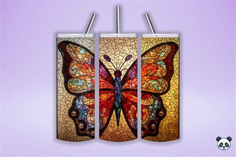 Butterfly Stained Skinny Tumbler Wraps Graphic By Pandastic Creative