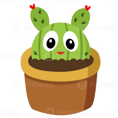 Green Cactus On Pot Cactaceae 12980850 Png