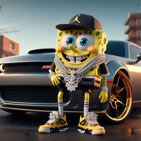 Spongebob Diamond Chains Grillz In 2024 Swag Cartoon Cool Cartoon