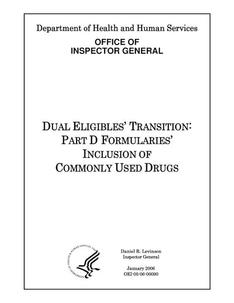 Pdf Dual Eligibles Transition Part D Formularies Inclusion Of