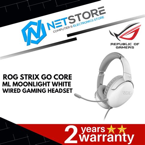 Asus Rog Strix Go Core Ml Moonlight White Wired Gaming Headset Ac 90yh0381 B1ua00 Shopee