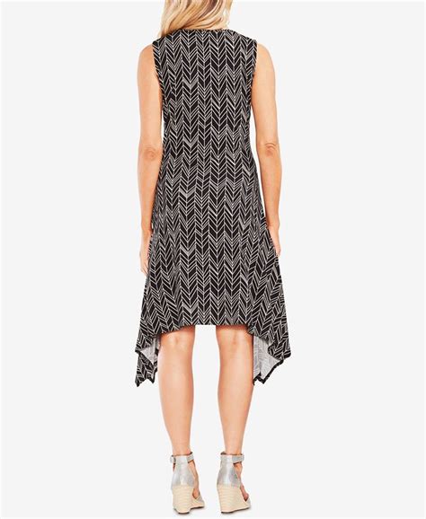 Vince Camuto Printed Handkerchief Hem Dress Macys